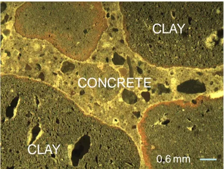 Figure 2: Optical microscopic image of expanded clay in concrete  2.3.2 Expanded Slate 