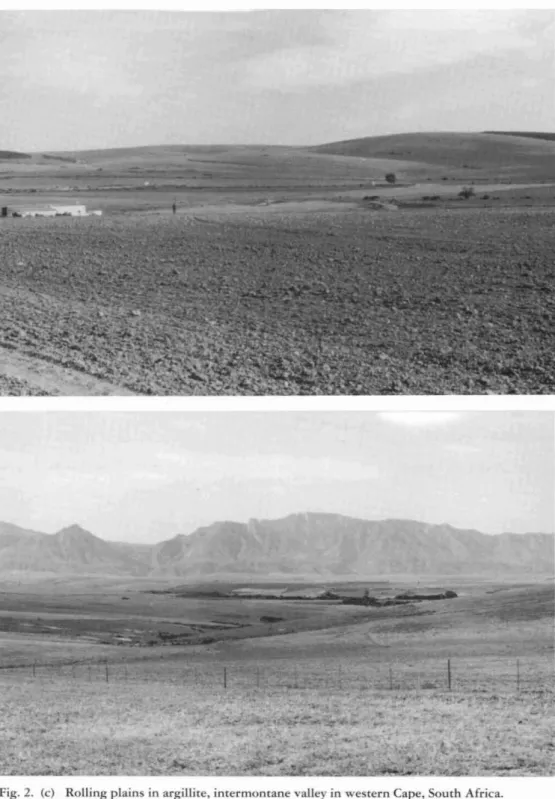 Fig. 2. (e) Rolling plains in argillitc, imermontane valle)' in wcstern Cape, South Africa.