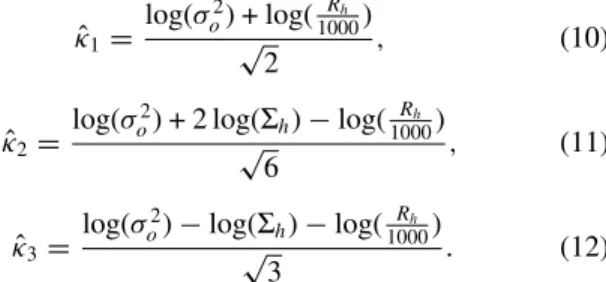 Figure 7 shows the ˆκ-space with the above mass surface density formalism. Table 7 summarizes the ˆκ-space values for our sample clusters