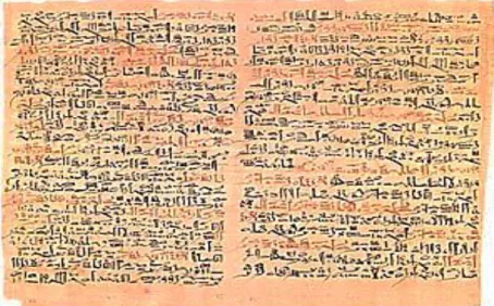 Figura 2.1.- Partes VI y VII del Papiro quirúrgico egipcio. XVII Dinastía de Egipto. 