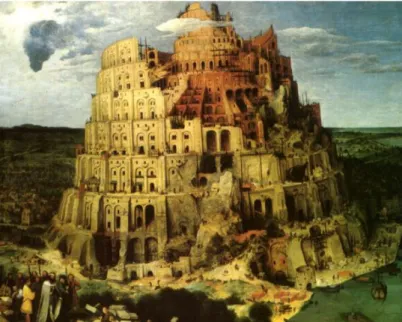 Figura 2.8.- La Gran Torre de Babel. Pintura flamenca de Pieter Bruegel (1563) hallada en  Kunsthistorisches Museum.