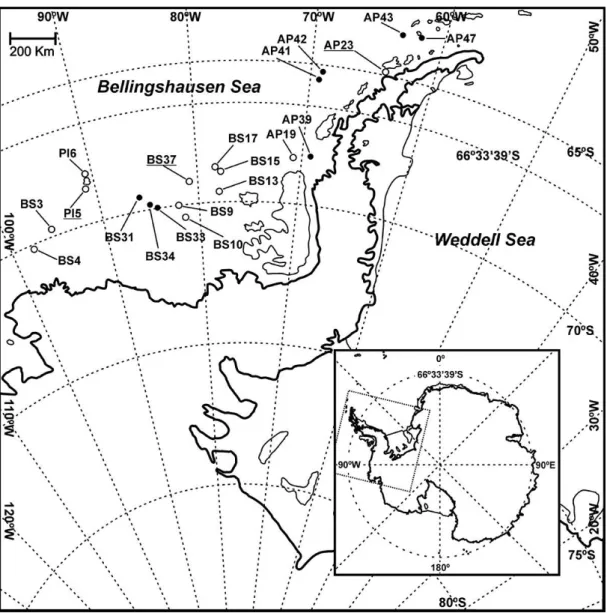 Figure 1. Stations where Laetmonice producta producta was sampled with the Agassiz trawl