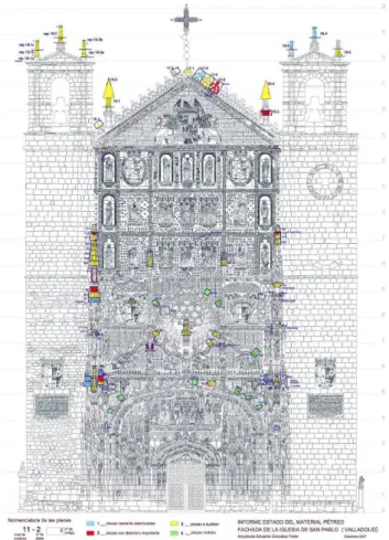 Fig. 9. Map of stone pieces to be replaced due to their bad  condition 