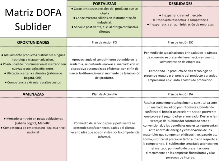 Figura 4. Análisis DOFA 