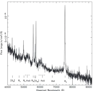 Figure 4. Archival SDSS DR7 spectrum of the host galaxy to CSS100217 (SDSS J102912.58+404219.7).
