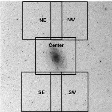 Figure 1. Locations of the fields discussed in this paper. The underlying reference image is from the Digitized Sky Survey in the blue filter