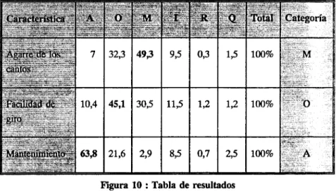 Figura 10 : Tabla de resultados