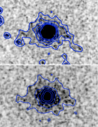 Fig. 12. Stacked X-ray images with position angles defined by the highest galaxy overdensities aligned along the 180 deg arbitary  an-gle