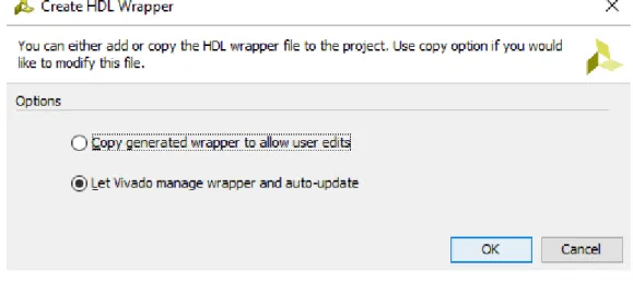 Figura 5.15: Creación de top level HDL Wrapper 