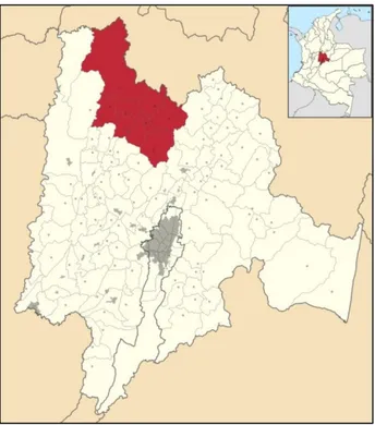 Figura 1. Localización de la provincia de Rionegro en Cundinamarca. 