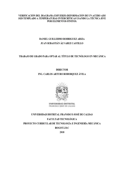 Verificación del Diagrama Esfuerzo Deformación de un Acero AISI 1020 ...