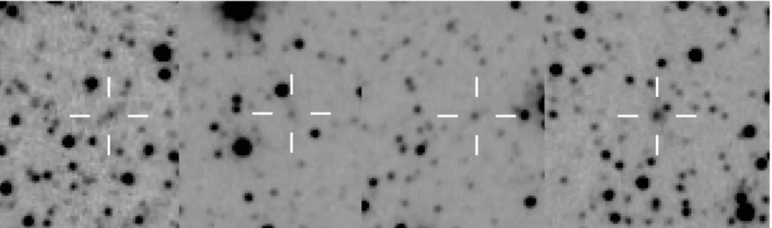Figure 5. Images of objects (white crosses in the image center) classified by us as possible galaxies in the K s filter with our galaxy number presented for each galaxy.