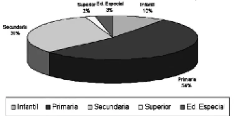 Gráfico 3:  Distribución dos participantes por nivel educativo