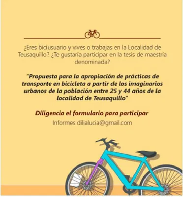 Figura 9. Invitación digital publicada en el fanpage de la Biciescuela.  Fuente.  Biciescuela Bogotá (2017) 