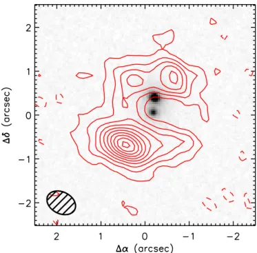 Figure 1. Multi-wavelength imaging of G15v2.779 centered on R.A.