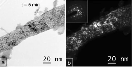 Figure 5 depicts sequential changes of SAED patterns caused by the incidence of the electron beam  concen-trated on the framed area of the MoO 3 particle shown in Fig