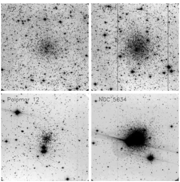 Figure 1. Medianed images produced with MONTAGE 2. These images are used to establish the initial positions of the stars that are introduced to