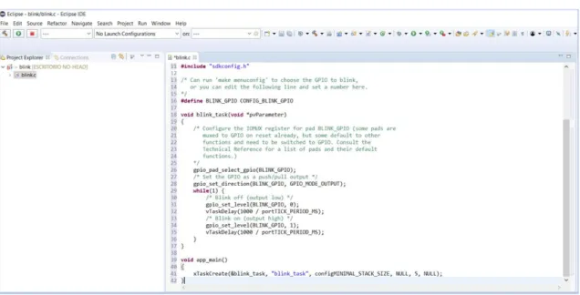 Figura 15. Entorno ESP-IDF con Eclipse. 