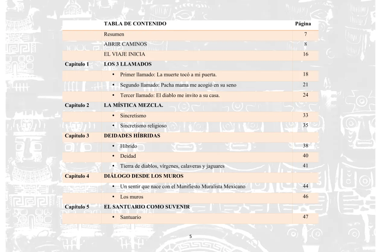 TABLA DE CONTENIDO  Página 
