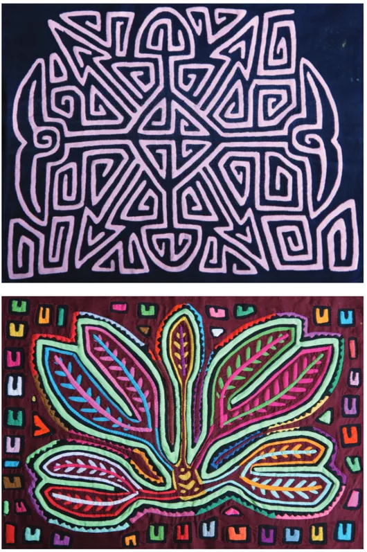 Figura 1.	(i)	Diseño	abstracto	de	mola	hecha	con	solo	dos	capas	de	tela,	y	(ii)	mola	de	planta	sagrada.