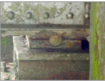 Figura 24. Corrosión y deterioro del apoyo balancín de acero Figure 24. Corrosion and deterioration of steel bearing outrigger 