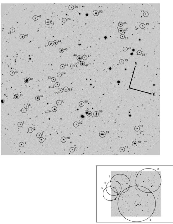 Figure 7. Top: 5.  5 × 5.  5 image of the field centered on the SDSS quasar 022839.32 + 004623.0