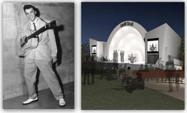 Figura 1.3. Concierto de Elvis Presley en Overton Park Shell, Memphis (1955) 