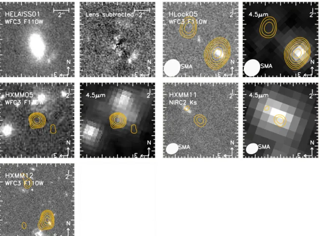 Figure 15. Images of the five supplementary sources with significant follow-up data (the Appendix)