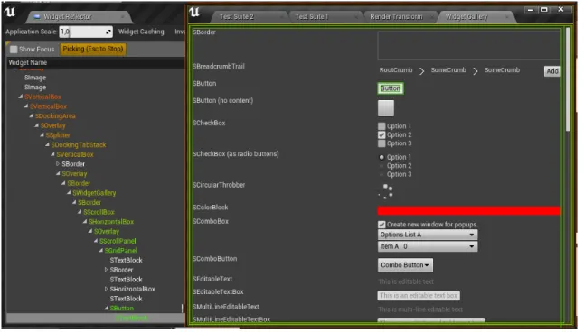 Figura 4.2: Widgets de ejemplo con Slate y la herramienta Widget Reflector