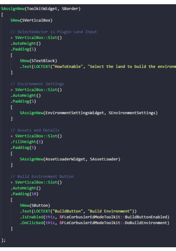 Figura 4.4: C´ odigo Slate perteneciente al layout del plugin