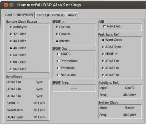 Figura 3.9: Interfaz Hammerfall DSP Settings.
