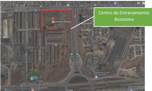 Figura 16. Ubicación del Centro de Entrenamiento Bosanova. Fuente: Google Maps. Centro de Entrenamiento 