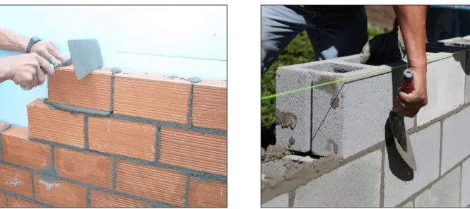 Figura 1 Mampostería de ladrillo y bloque de cemento 