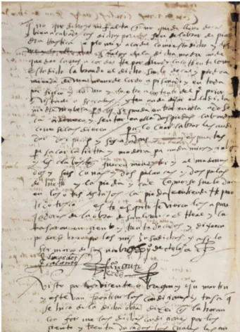 Fig. 2. Conditions for sinking and fitting the cellar duct, with signatures. Real  Biblioteca del Monasterio del Escorial, Doc