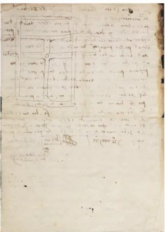 Fig. 3. Conditions for sinking and fitting the cellar duct, with signatures.  Sketch. Real Biblioteca del Monasterio del Escorial, Doc