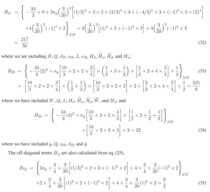 TABLE III: b i parameters in the one-loop RGE for gauge couplings.