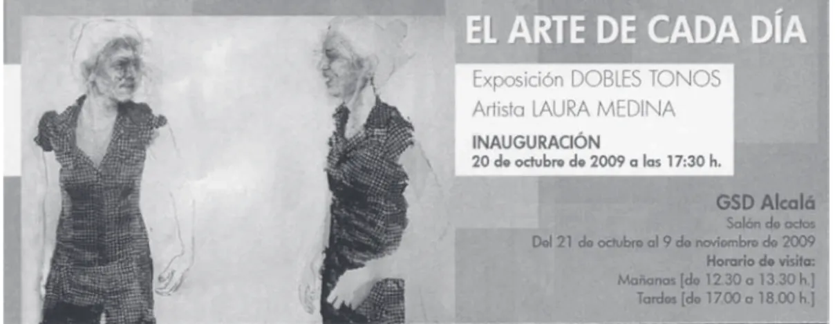 Figura 1: Invitación a la inauguración de Laura Medina e imagen del cartel anunciador.