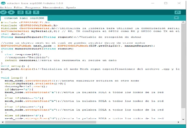 Ilustración 15  Código para el módulo ESP8266 de la interfaz 