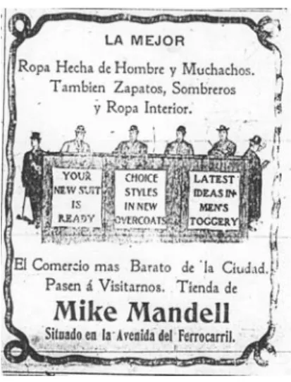 Figura 1: Aviso publicitario de la firma Mike Mandell publicado regularmente en La Bandera Americana