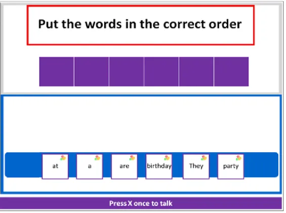 Figure II.6 Sample screen of a grammar exercise in an individual language laboratory. 