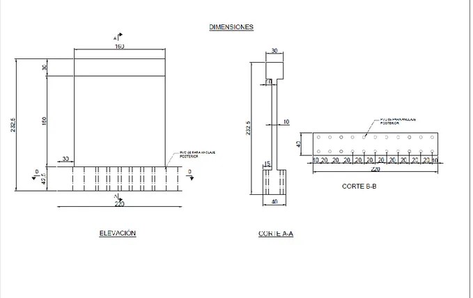 Figura 3-1:Geometria de los muros M1 al M6 