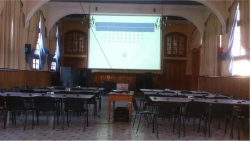 Figura 2-1: Sala de clases con los dispositivos instalados 