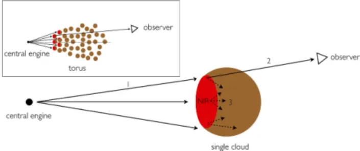Figure 4. Sketch of a single cloud and its location within the torus (box).