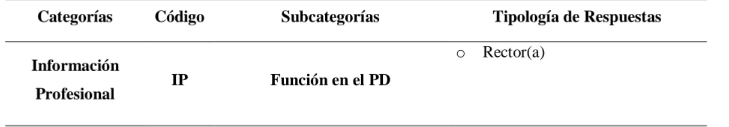 Tabla 5 Matriz de preguntas realizadas a los encuestados en la investigación cualitativa 