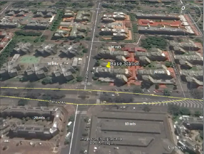 Figura 3.6. Altura de edificaciones en zona Occidente.  Fuente: Imagen tomada de Google Earth