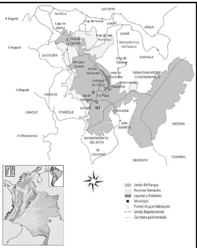 Figura 1. Localización geográfica del Parque Nacional Natural Chingaza (fuente: Schmidt, 