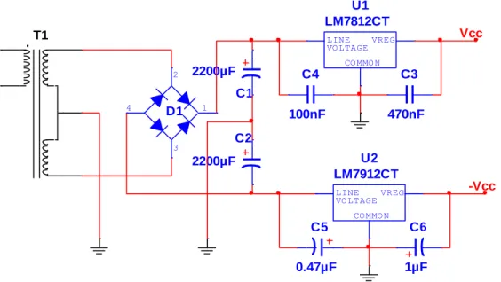 Figura 2.2.2.1: Circuito de rectificado y estabilización de voltaje. 