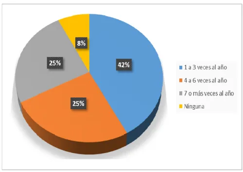 Figura 20. Gráfico de pastel. Frecuencia que toma cursos de capacitación. 