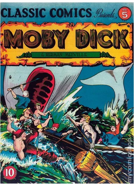 Ilustración 1: Imagen Portada revista Clasisc Comics Marvel 8 Moby Dick (1976)  