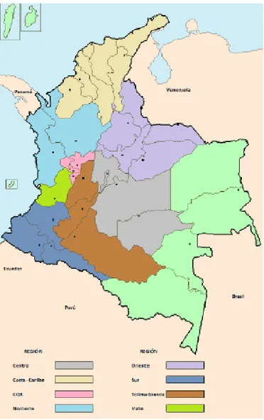 Figura 5. Mapa de la desagregación de la Demanda Nacional del SIN por Regiones 